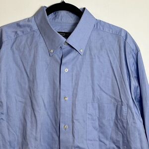 Rochester Blue Oxford Dress Shirt 100% Egyptian Cotton Big And Tall 18 36/37T